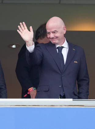 (260617) -- KANSAS CITY, June 17, 2026 -- FIFA President Gianni Infantino is seen during the group J match between Argentina and Algeria at the FIFA World Cup, WM, Weltmeisterschaft, Fussball 2026 at Kansas City Stadium in Kansas City, the United States, June 16, 2026. ) (SP)U.S.-KANSAS CITY-FOOTBALL-FIFA WORLD CUP-GROUP J-ARG VS ALG DuxYu 