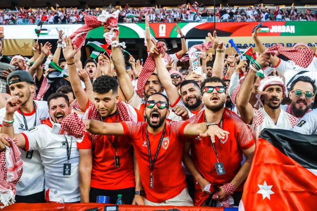 June 16, 2026, Santa Clara, California, USA: Santa Clara, USA - June 16 2026: Jordan fans before the FIFA World Cup, WM, Weltmeisterschaft, Fussball group match between Austria and Jordan at San Francisco Bay Area Stadium Santa Clara USA - ZUMAp121 20260616_zsp_p121_007 Copyright: xChrisxPutnamx
