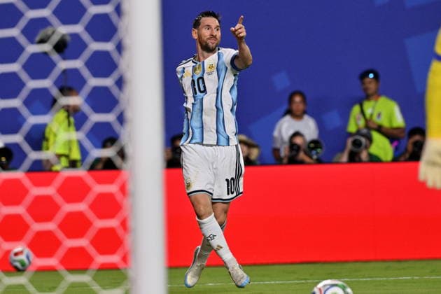 FIFA World Cup, WM, Weltmeisterschaft, Fussball 2026 - Group J - Argentina vs Algeria epaselect Lionel Messi of Argentina celebrates scoring the 3-0 goal during the FIFA World Cup 2026 group stage match Argentina against Algeria, in Kansas City, Missouri, USA, 16 June 2026. KANSAS CITY United States  Copyright: xAMYxKONTRASx