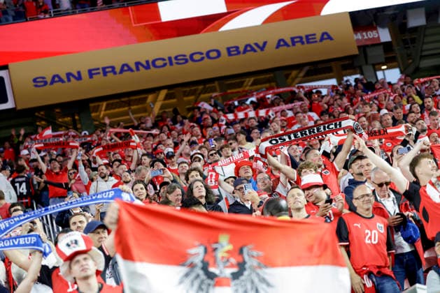SOCCER - FIFA World Cup, WM, Weltmeisterschaft, Fussball 2026 SANTA CLARA,CALIFORNIA,USA,17.JUN.26 - SOCCER - FIFA World Cup 2026, group stage, Austria vs Jordan. Image shows fans of AUT.  GEPAxpictures xArminxRauthner