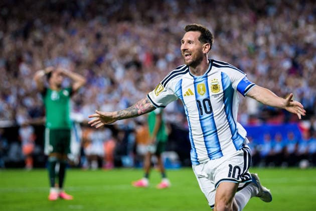 260616 Lionel Messi of Argentina celebrates after scoring the 2-0 goal during the FIFA World Cup, WM, Weltmeisterschaft, Fussball 2026 football match between Argentina and Algeria on June 16, 2026 in Kansas City. Photo: Joel Marklund BILDBYRAN kod JM JM0825 bbeng fotboll football soccer fotball vm fotbolls-vm fotball-vm fotbolls-vm 2026 fifa world cup 2026 argentina algeria algeriet jubel *** June 16, 2026  Copyright: JOELxMARKLUND BB260616JM107