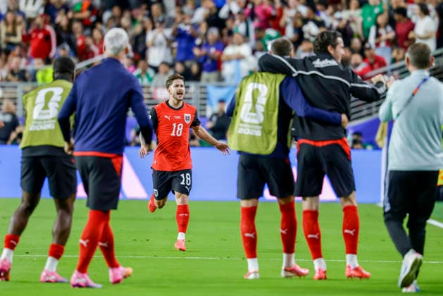 SOCCER - FIFA World Cup, WM, Weltmeisterschaft, Fussball 2026 SANTA CLARA,CALIFORNIA,USA,17.JUN.26 - SOCCER - FIFA World Cup 2026, group stage, Austria vs Jordan. Image shows the rejoicing of Romano Schmid (AUT).  GEPAxpictures xArminxRauthner