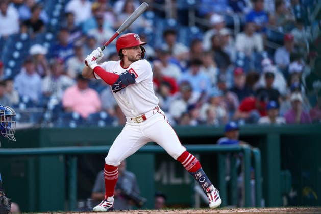 June 16, 2026, Washington D.C, District Of Columbia, United States: Washington, DC; Washington Nationals right fielder Dylan Crews (3) bats during the Major League Baseball game between the Washington Nationals and the Kansas City Royals at Nationals Park on Tuesday, June 16, 2026. The Nationals beat the Royals 6-4. MLB, Baseball Herren, USA Washington Nationals 6:4 Kansas City Royals  - ZUMAp258 20260616_znp_p258_044 Copyright: xStevexPrakopex