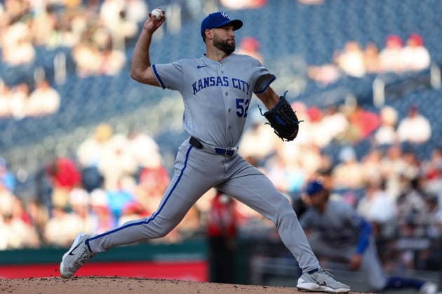 June 16, 2026, Washington D.C, District Of Columbia, United States: Washington, DC; Kansas City Royals pitcher Michael Wacha (52) delivers a pitch during the Major League Baseball game between the Washington Nationals and the Kansas City Royals at Nationals Park on Tuesday, June 16, 2026. The Nationals beat the Royals 6-4. Washington D.C United States - ZUMAp258 20260616_znp_p258_068 Copyright: xStevexPrakopex