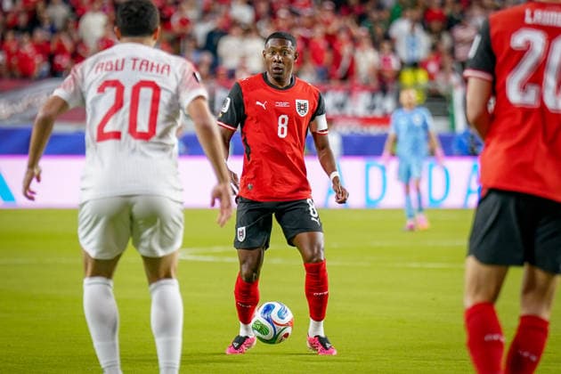 USA: Fußball FIFA World Cup, WM, Weltmeisterschaft, Fussball 2026 Gruppenphase Gruppe J Österreich vs Jordanien San Francisco Bay Area Stadium Levi™s Stadium (Santa Clara County, Kalifornien): David Alaba (Österreich 8)