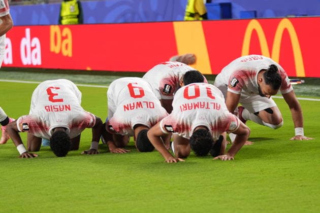 Austria v Jordan - FIFA World Cup, WM, Weltmeisterschaft, Fussball 2026 - Group J SANTA CLARA, UNITED STATES - JUNE 16: Ali Olwan (9) of Jordan celebrates with his teammates after scoring a goal during 2026 FIFA World Cup First Stage Group J match between Austria and Jordan at San Francisco Bay Area Stadium (Levi’s Stadium) in Santa Clara, California, United States on June 16, 2026. Tayfun Coskun Anadolu California United States. Editorial use only. Please get in touch for any other usage.  Copyright: x2026xAnadoluxTayfunxCoskunx