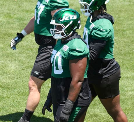 New York Jets offensive linemen Armand Membou (70) during minicamp at the Atlantic Health Jets Training Center, Florham Park, New Jersey on Tuesday June 16, 2026. CSM NFL, American Football Herren, USA 2026: New York Jets Minicamp June 16  - ZUMAc04_ 20260616_zma_c04_175 Copyright: xDuncanxWilliamsx