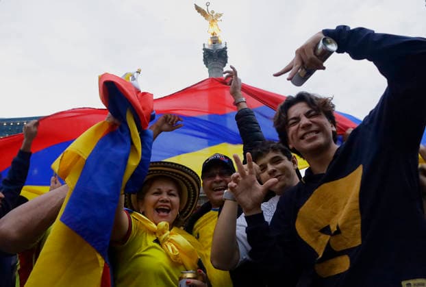 Colombian Fans Celebrate Ahead Of The Opening Match Between Colombia And Uzbekistan At The 2026 World Cup Colombian fans gather at the Angel of Independence in Mexico City, Mexico, on June 16, 2026, to celebrate ahead of the opening match between Colombia and Uzbekistan for the World Cup, scheduled for June 17 at the Estadio Ciudad de Mexico. Amid flags, foam, flares, dancing, and music, thousands of fans enjoy the day together. Mexico City Mexico City Mexico  Copyright: xGerardoxVieyrax originalFilename:vieyra-notitle260616_np3mT.jpg