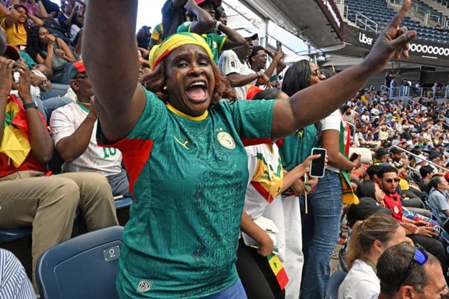 June 16, 2026, New York, New York, USA: June 16, 2026 - New York, NY, USA - World Cup fans supporting France and Senegal came out to support the teams at the watch party at the USTA center in Flushing, Queens. France wins the game 3-1 that was played at the NYNJ stadium in New Jersey. (Photo: Andrea RENAULT Zuma Press) France Senegal World Cup Watch Party In Queens  - ZUMAg115 0859310692st Copyright: xAndreaxRenaultx