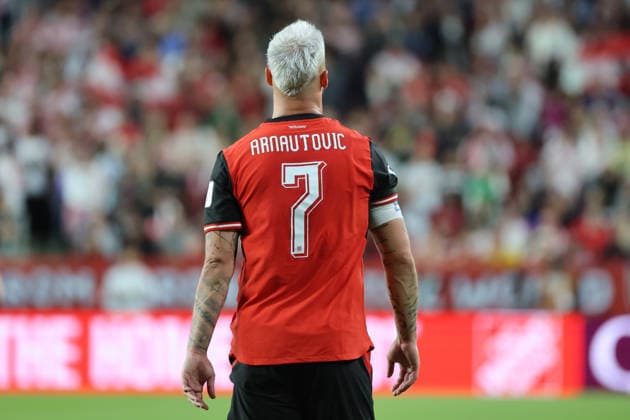 Marko Arnautovic of Austria celebrates a goal during a Group J match at the 2026 FIFA World Cup, WM, Weltmeisterschaft, Fussball between Austria and Jordan at Levi s Stadium in Santa Clara, USA, 16 June 2026. FIFA World Cup 2026 : Gropu J - Austria vs. Jordan !ACHTUNG: NUR REDAKTIONELLE NUTZUNG!  Copyright: xMiguelxGutiérrezx AME1790 20260617-55020617531_1