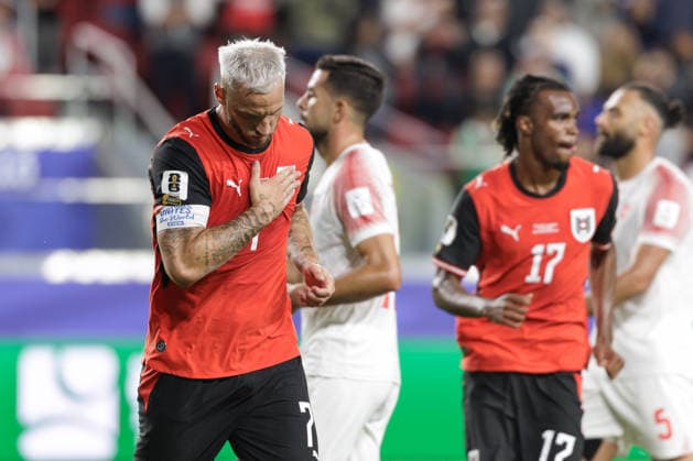 SOCCER - FIFA World Cup, WM, Weltmeisterschaft, Fussball 2026 SANTA CLARA,CALIFORNIA,USA,17.JUN.26 - SOCCER - FIFA World Cup 2026, group stage, Austria vs Jordan. Image shows the rejoicing of Marko Arnautovic and Carney Chukwuemeka (AUT).  GEPAxpictures xArminxRauthner