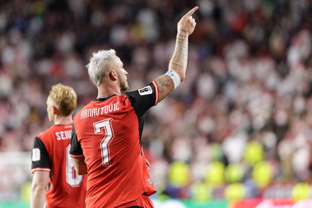 SOCCER - FIFA World Cup, WM, Weltmeisterschaft, Fussball 2026 SANTA CLARA,CALIFORNIA,USA,17.JUN.26 - SOCCER - FIFA World Cup 2026, group stage, Austria vs Jordan. Image shows the rejoicing of Marko Arnautovic (AUT).  GEPAxpictures xArminxRauthner