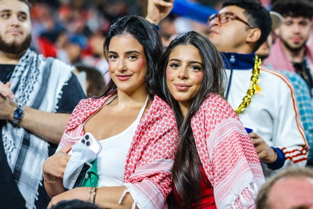 June 16, 2026, Santa Clara, California, USA: Santa Clara, USA - June 16 2026: Jordan fans before the FIFA World Cup, WM, Weltmeisterschaft, Fussball group match between Austria and Jordan at San Francisco Bay Area Stadium Santa Clara USA - ZUMAp121 20260616_zsp_p121_042 Copyright: xChrisxPutnamx
