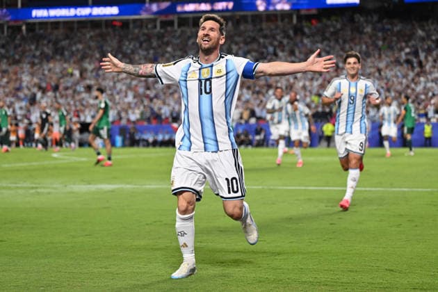 June 16, 2026, Kansas City, Missouri, USA: Argentina forward LIONEL MESSI (10) celebrates his second goal of their 2026 World Cup opening match versus Algeria at Kansas City Stadium, Kansas City, Missouri, USA. Kansas City USA - ZUMAw214 20260616_zsp_w214_004 Copyright: xSvenxWhitex