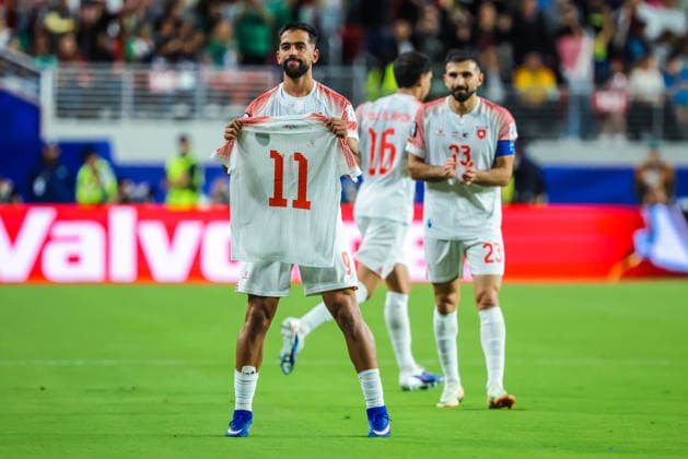 June 16, 2026, Santa Clara, California, USA: Santa Clara, USA - June 16 2026: Ali Olwan 9 of Jordan scores and celebrates whilst playing against Austria at a FIFA World Cup, WM, Weltmeisterschaft, Fussball group match at San Francisco Bay Area Stadium Santa Clara USA - ZUMAp121 20260616_zsp_p121_050 Copyright: xChrisxPutnamx
