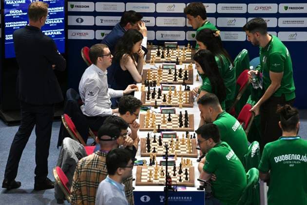 RECORD DATE NOT STATED HONG KONG-SPORTS FAST CHESS Team WR Chess players and team Duobeniajan Costa Calida ESJ players during FIDE World Team Rapid and Blitz Chess Championships 2026, Hong Kong, June 17, 2026.NEXPHER Kobe Li Hong Kong