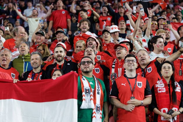 SOCCER - FIFA World Cup, WM, Weltmeisterschaft, Fussball 2026 SANTA CLARA,CALIFORNIA,USA,17.JUN.26 - SOCCER - FIFA World Cup 2026, group stage, Austria vs Jordan. Image shows fans of AUT.  GEPAxpictures xArminxRauthner