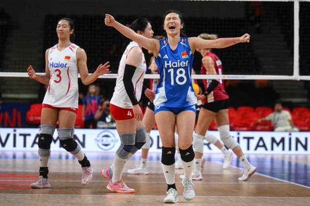 Germany v China - FIVB Women s Volleyball Nations League ANKARA, TURKIYE - JUNE 17: Wang M.J. (18) of China celebrates during the 2026 FIVB Women s Volleyball Nations League second stage match between Germany and China at the Ankara Sports Hall, in Ankara, Turkiye, on June 17, 2026. Akin Celiktas Anadolu Ankara Turkey. Editorial use only. Please get in touch for any other usage.  Copyright: x2026xAnadoluxAkinxCeliktasx
