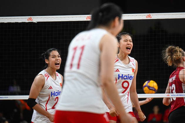 Germany v China - FIVB Women s Volleyball Nations League ANKARA, TURKIYE - JUNE 17: Wang A. Q. (9) of China celebrates during the 2026 FIVB Women s Volleyball Nations League second stage match between Germany and China at the Ankara Sports Hall, in Ankara, Turkiye, on June 17, 2026. Akin Celiktas Anadolu Ankara Turkey. Editorial use only. Please get in touch for any other usage.  Copyright: x2026xAnadoluxAkinxCeliktasx