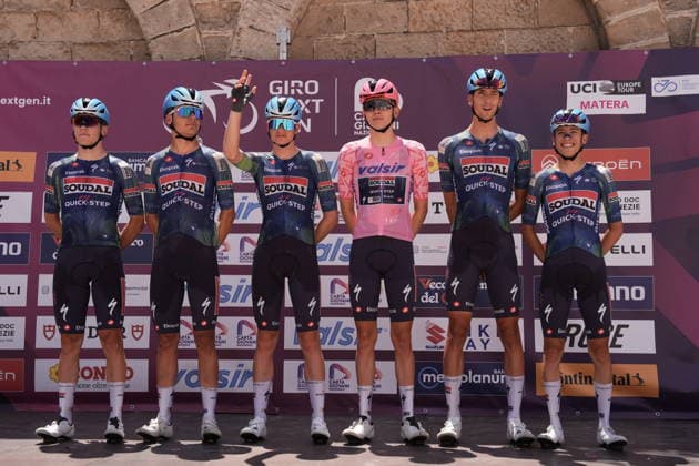 Belgium s Jasper Schoofs of Soudal Quick-Step Devo Team pink jersey during Stage 4 of the Giro Next Generation from Matera to Corato Italy, June 17, 2026  Copyright: xMassimoxPaolone LaPressex