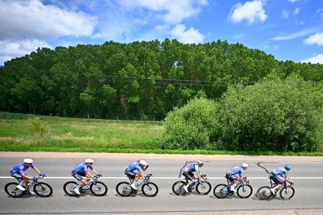 Baloise Belgium Tour 2026 Stage 1 SCHERPENHEUVEN-ZICHEM, BELGIUM - JUNE 17 : Bastiaens Ayco (BEL) of Soudal Quick-Step, De Vylder Lindsay (BEL) of Alpecin - Premier Tech, Pedersen Rasmus Sojberg (DEN) of Decathlon CMA CGM Team, Marsman Tim (NED) of Alpecin - Premier Tech, Philipsen Jasper (BEL) of Alpecin - Premier Tech during stage 1 of the 95th edition of Baloise Tour of Belgium an UCI ProSeries 2.Pro cycling road race stage for Men Elite of 187.9 km with start in Scherpenheuven-Zichem and finish in Scherpenheuven-Zichem on June 17, 2026 in Scherpenheuven-Zichem, Belgium, 17 06 2026 ( Motordriver Stephan Boone - Scherpenheuven-Zichem Belgium  Copyright: xTomasxSiskx