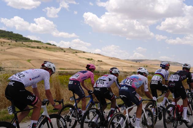 The pack rides cycles during Stage 4 of the Giro Next Gen 2026, from Matera to Corato (Molino Casillo), Italy, Wednesday, June 17, 2026.  Copyright: xFabioxFerrari LaPressex