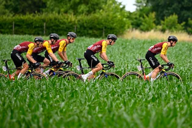 Baloise Belgium Tour 2026 Stage 1 SCHERPENHEUVEN-ZICHEM, BELGIUM - JUNE 17 : Fretin Milan (BEL) of Cofidis, Page Hugo (FRA) of Cofidis, Teuns Dylan (BEL) of Cofidis during stage 1 of the 95th edition of Baloise Tour of Belgium an UCI ProSeries 2.Pro cycling road race stage for Men Elite of 187.9 km with start in Scherpenheuven-Zichem and finish in Scherpenheuven-Zichem on June 17, 2026 in Scherpenheuven-Zichem, Belgium, 17 06 2026 ( Motordriver Stephan Boone - Scherpenheuven-Zichem Belgium  Copyright: xTomasxSiskx