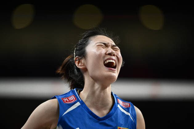 Germany v China - FIVB Women s Volleyball Nations League ANKARA, TURKIYE - JUNE 17: Wang M.J. (18) of China celebrates after scoring a point during the 2026 FIVB Women s Volleyball Nations League second stage match between Germany and China at the Ankara Sports Hall, in Ankara, Turkiye, on June 17, 2026. Akin Celiktas Anadolu Ankara Turkey. Editorial use only. Please get in touch for any other usage.  Copyright: x2026xAnadoluxAkinxCeliktasx