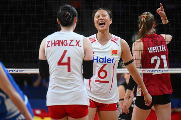 Germany v China - FIVB Women s Volleyball Nations League ANKARA, TURKIYE - JUNE 17: Gong X.Y. (6) of China celebrates after scoring a point during the 2026 FIVB Women s Volleyball Nations League second stage match between Germany and China at the Ankara Sports Hall, in Ankara, Turkiye, on June 17, 2026. Akin Celiktas Anadolu Ankara Turkey. Editorial use only. Please get in touch for any other usage.  Copyright: x2026xAnadoluxAkinxCeliktasx