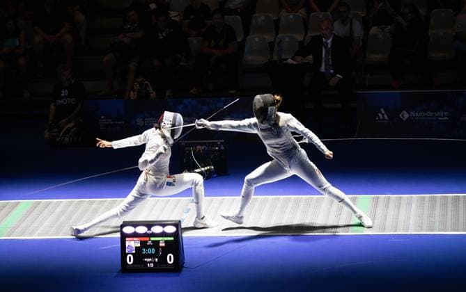 June 17, 2026, Antony, Hauts-De-Seine, France: French foil fencer Ysaora Thibus was eliminated in the round of 16 at the European Fencing Championships by Adeline Senic of Moldova. France News - June 17, 2026  - ZUMAp284 20260617_zip_p284_010 Copyright: xMickaelxPintax
