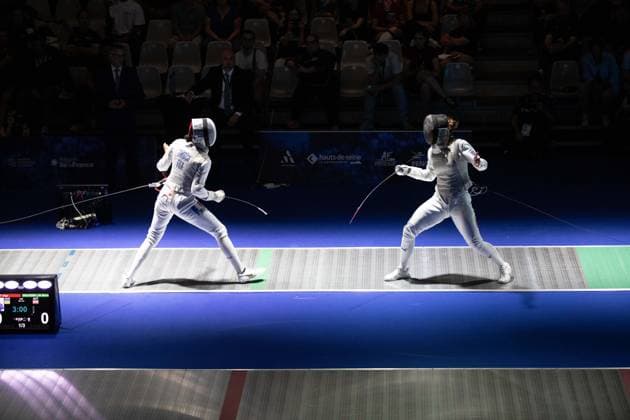 June 17, 2026, Antony, Hauts-De-Seine, France: French foil fencer Ysaora Thibus was eliminated in the round of 16 at the European Fencing Championships by Adeline Senic of Moldova. France News - June 17, 2026  - ZUMAp284 20260617_zip_p284_014 Copyright: xMickaelxPintax