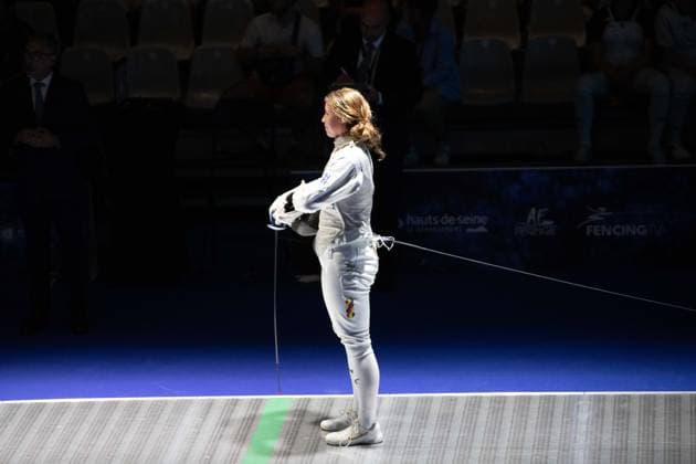 June 17, 2026, Antony, Hauts-De-Seine, France: Moldovan foil fencer Adeline Senic advanced to the round of 16 at the European Fencing Championships, defeating France s Ysaora Thibus, who was competing on home soil. France News - June 17, 2026  - ZUMAp284 20260617_zip_p284_028 Copyright: xMickaelxPintax