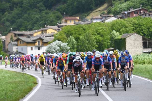 Tour de Suisse 2026 Stage 1 SONDRIO, ITALY - JUNE 17 : Dillier Silvan (SUI) of Alpecin - Premier Tech leading the peloton during stage 1 of the 89th edition of Tour de Suisse an UCI World Tour 2.UWT cycling road race stage for Men Elite of 144 km with start in Sondrio and finish in Sondrio on June 17, 2026 in Sondrio, Italy, 17 06 2026 ( Motordriver Guy De Vuyst - Sondrio Italy  Copyright: xVincentxKalutx