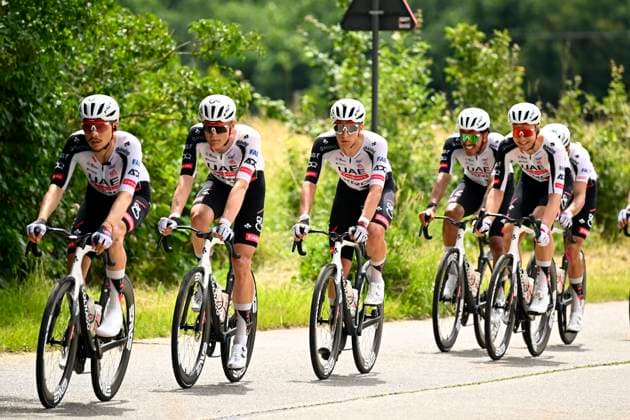 Baloise Belgium Tour 2026 Stage 1 SCHERPENHEUVEN-ZICHEM, BELGIUM - JUNE 17 : Molano Juan Sebastian (COL) of UAE Team Emirates - XRG, Vermeersch Florian (BEL) of UAE Team Emirates - XRG during stage 1 of the 95th edition of Baloise Tour of Belgium an UCI ProSeries 2.Pro cycling road race stage for Men Elite of 187.9 km with start in Scherpenheuven-Zichem and finish in Scherpenheuven-Zichem on June 17, 2026 in Scherpenheuven-Zichem, Belgium, 17 06 2026 ( Motordriver Stephan Boone - Scherpenheuven-Zichem Belgium  Copyright: xTomasxSiskx