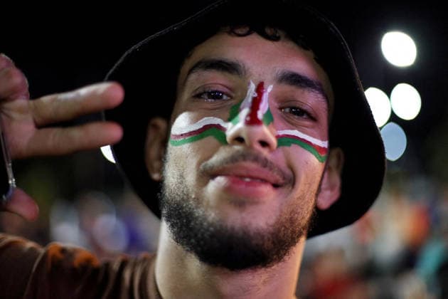 2026 World Cup - Supporters Watch Algeria v Argentina in Algiers Algerian supporters watch the FIFA World Cup, WM, Weltmeisterschaft, Fussball 2026 Group G match between Algeria and Argentina on a giant screen in Alger, Algeria on June 17, 2026. Photo by Billel Bensalem APP ABACAPRESS.COM Alger  Copyright: xBensalemxBillel APP ABACAx