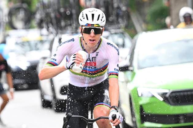 Tour de Suisse 2026 Stage 1 SONDRIO, ITALY - JUNE 17 : Pogacar Tadej (SLO) of UAE Team Emirates - XRG during stage 1 of the 89th edition of Tour de Suisse an UCI World Tour 2.UWT cycling road race stage for Men Elite of 144 km with start in Sondrio and finish in Sondrio on June 17, 2026 in Sondrio, Italy, 17 06 2026 ( Motordriver Guy De Vuyst - Sondrio Italy  Copyright: xVincentxKalutx