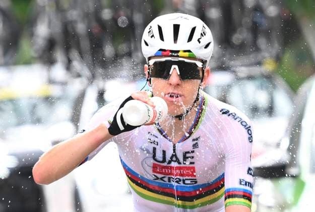 Tour de Suisse 2026 Stage 1 SONDRIO, ITALY - JUNE 17 : Pogacar Tadej (SLO) of UAE Team Emirates - XRG during stage 1 of the 89th edition of Tour de Suisse an UCI World Tour 2.UWT cycling road race stage for Men Elite of 144 km with start in Sondrio and finish in Sondrio on June 17, 2026 in Sondrio, Italy, 17 06 2026 ( Motordriver Guy De Vuyst - Sondrio Italy  Copyright: xVincentxKalutx