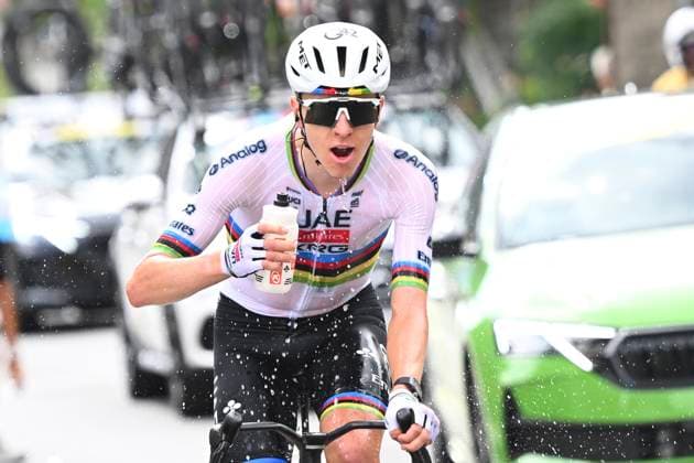 Tour de Suisse 2026 Stage 1 SONDRIO, ITALY - JUNE 17 : Pogacar Tadej (SLO) of UAE Team Emirates - XRG during stage 1 of the 89th edition of Tour de Suisse an UCI World Tour 2.UWT cycling road race stage for Men Elite of 144 km with start in Sondrio and finish in Sondrio on June 17, 2026 in Sondrio, Italy, 17 06 2026 ( Motordriver Guy De Vuyst - Sondrio Italy  Copyright: xVincentxKalutx