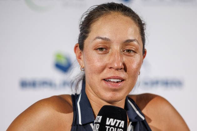 Berlin, 15.06.26, Tennis: VANDA Pharmaceuticals BERLIN TENNIS OPEN 2026 im Steffi-Graf-Stadion. Damen, Einzel. J. Pegula (USA) vs K. Siniakova (CZE). Jessica Pegula spricht bei einem Interview. VANDA Pharmaceuticals BERLIN TENNIS OPEN 2026