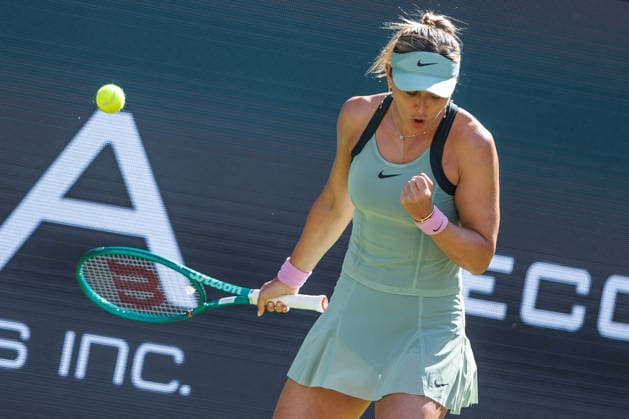 Berlin, 15.06.26, Tennis: VANDA Pharmaceuticals BERLIN TENNIS OPEN 2026 im Steffi-Graf-Stadion. Damen, Einzel. P. Badosa (ESP) vs C. Gauff (USA). Paula Badosa retourniert einen Ball. VANDA Pharmaceuticals BERLIN TENNIS OPEN 2026
