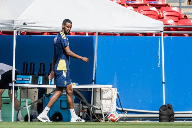260617 Alexander Isak of the Swedish national football team at a training session during day 7 of the FIFA World Cup, WM, Weltmeisterschaft, Fussball 2026 on June 17, 2026 in Dallas. Photo: Petter Arvidson BILDBYRAN kod PA PA1238 fotboll football soccer fotball vm fotbolls-vm fotball-vm fotbolls-vm 2026 fifa world cup 2026 träning practice training sverige sweden sverige a day 7 bbeng