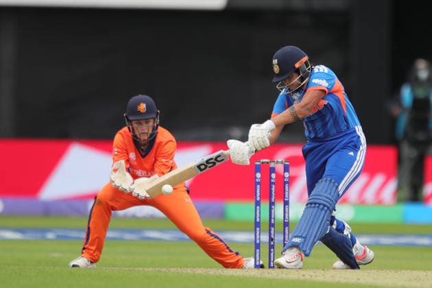 India Women v Netherlands Women, ICC Women s T20 World Cup Shafali Verma of India Women during the ICC Women s T20 World Cup match between India Women and Netherlands Women at Headingley Stadium, Leeds, UK on 17 June 2026. Leeds Headingley Stadium West Yorkshire UK Editorial use only , Copyright: xAlunxRobertsx PSI-24328-0032