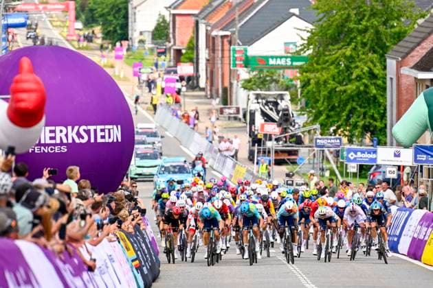 Baloise Belgium Tour 2026 Stage 1 SCHERPENHEUVEN-ZICHEM, BELGIUM - JUNE 17 : Girmay Biniam (ERI) of NSN Cycling Team in the final sprint during stage 1 of the 95th edition of Baloise Tour of Belgium an UCI ProSeries 2.Pro cycling road race stage for Men Elite of 187.9 km with start in Scherpenheuven-Zichem and finish in Scherpenheuven-Zichem on June 17, 2026 in Scherpenheuven-Zichem, Belgium, 17 06 2026 ( Motordriver Stephan Boone - Scherpenheuven-Zichem Belgium  Copyright: xTomasxSiskx