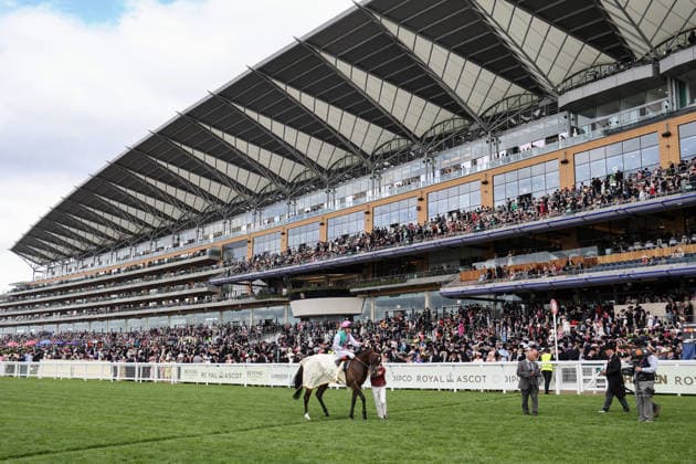 17.06.2026, Ascot, Windsor, GBR - Blue Bolt with Colin Keane up after winning the Duke Of Cambridge Stakes. Ascot racecourse. (Pferd, Jockey, Blue Bolt, Keane, Sieg) 260617D560ROYAL_ASCOT.JPG