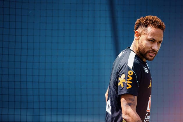 Treino da Seleção Brasileira NOVA JERSEY, NJ - 17.06.2026: TREINO DA SELEcaO BRASILEIRA - Neymar Jr. returns to training with the group during a training session of the Brazilian national team, Nationalteam at the New York Red Bulls training center in Morristown, New Jersey, United States. The Brazilian national team faces Haiti on Friday in the second round of Group C of the 2026 FIFA World Cup, WM, Weltmeisterschaft, Fussball (Photo: Marcelo Machado de Melo Fotoarena) x2963808x  MarceloxMachadoxdexMelo