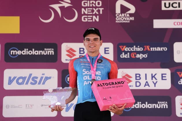 Italy s Matteo Fiorin of Solme Olmo Arvedi stage winner during Stage 4 of the Giro Next Gen 2026, from Matera to Corato (Molino Casillo), Italy, Wednesday, June 17, 2026.  Copyright: xMassimoxPaolone LaPressex