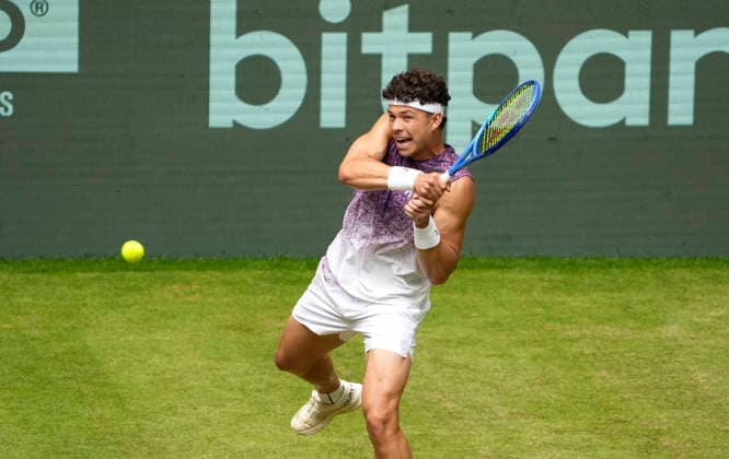 photo : Ben SHELTON (USA) Tennis-Turnier Terra Wortmann Cup im Gerry Weber Sportpark in Halle Westfalen am Mi. 17.06.2026