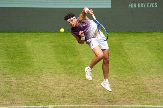 photo : flying Ben SHELTON (USA) Tennis-Turnier Terra Wortmann Cup im Gerry Weber Sportpark in Halle Westfalen am Mi. 17.06.2026