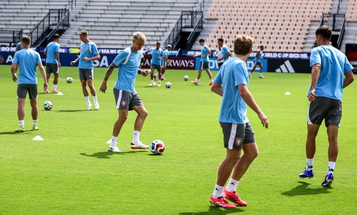FIFA World Cup, WM, Weltmeisterschaft, Fussball 2026 - Czechia training session Czechia s national soccer players attend a training session in Kennesaw, Georgia, USA, 17 June 2026. Czechia will face South Africa on 18 June in a FIFA World Cup 2026 group A match. KENNESAW United States  Copyright: xRONALDxWITTEKx