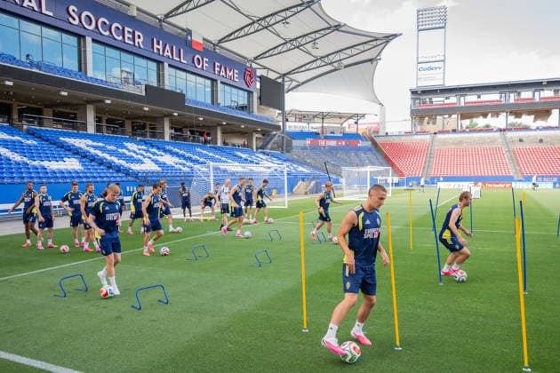 260617 Gustaf Lagerbielke of the Swedish national football team at a training session during day 7 of the FIFA World Cup, WM, Weltmeisterschaft, Fussball 2026 on June 17, 2026 in Dallas. Photo: Petter Arvidson BILDBYRAN kod PA PA1238 fotboll football soccer fotball vm fotbolls-vm fotball-vm fotbolls-vm 2026 fifa world cup 2026 träning practice training sverige sweden sverige a day 7 bbeng